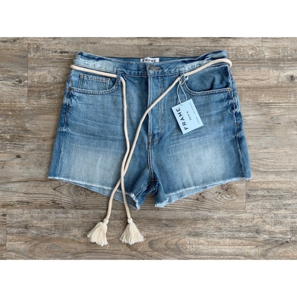 NWT FRAME DENIM ‘Le Original’ Tassel Denim Shorts - Picture 1 of 1